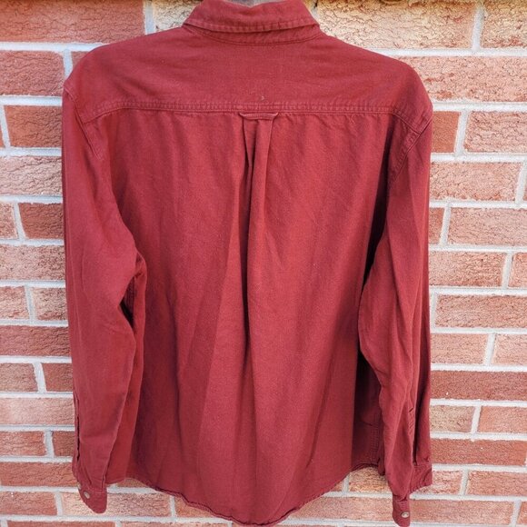 Eddie Bauer Flannel Button Down Shirt Men's Size XL Red Soft Suede Feel - Picture 2 of 8